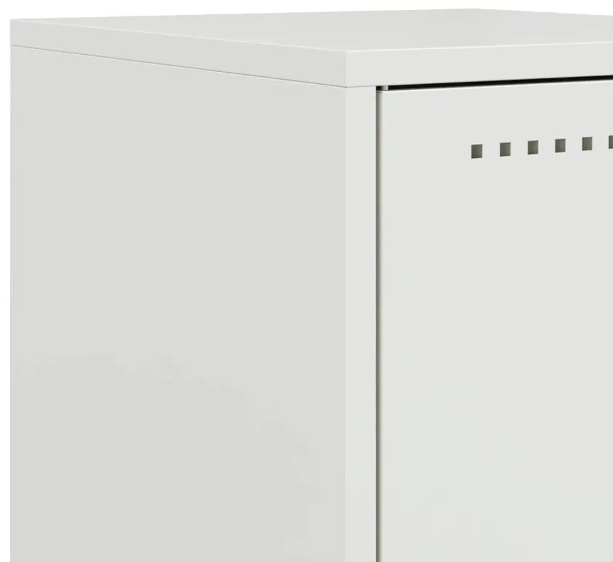 Mesa de cabeceira 36x39x78 cm aço branco