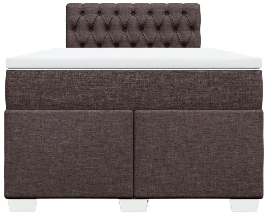 Cama com molas/colchão 120x200 cm tecido castanho-escuro
