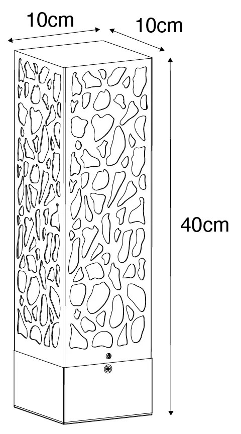 Candeeiro de jardim moderno preto 40 cm IP44 - Nicole