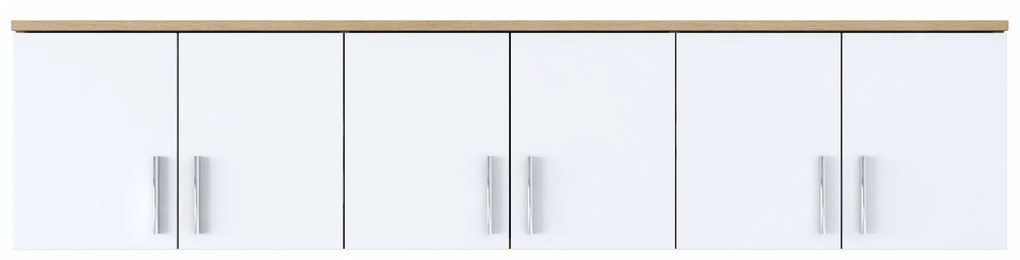 Prateleira de Parede EA114 – Nogueira e Branco – 180x41,4x37,5 cm