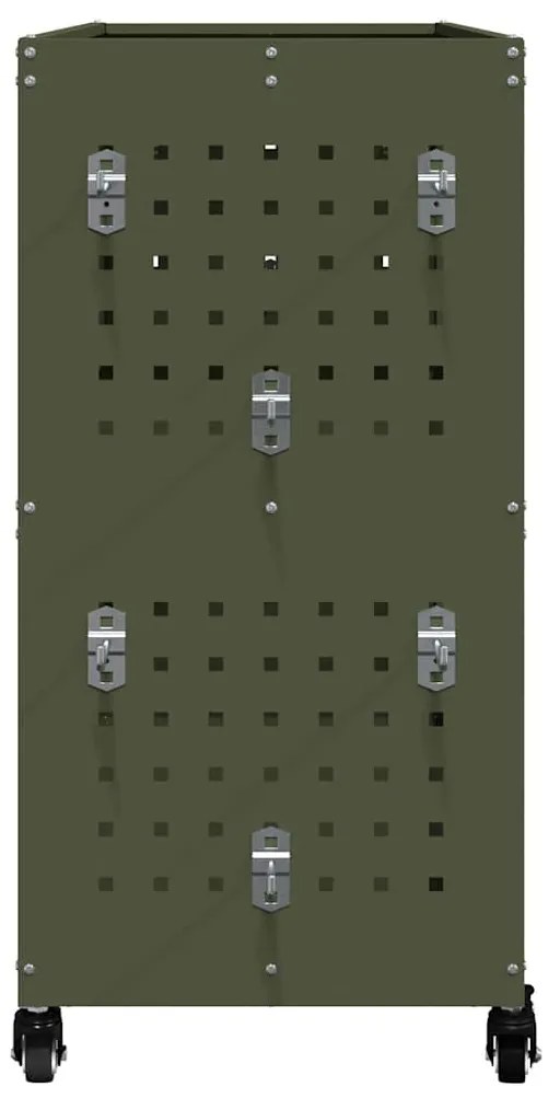 Carro de Ferramentas com prateleira com roda Verde-oliva 75 x 35 x 73