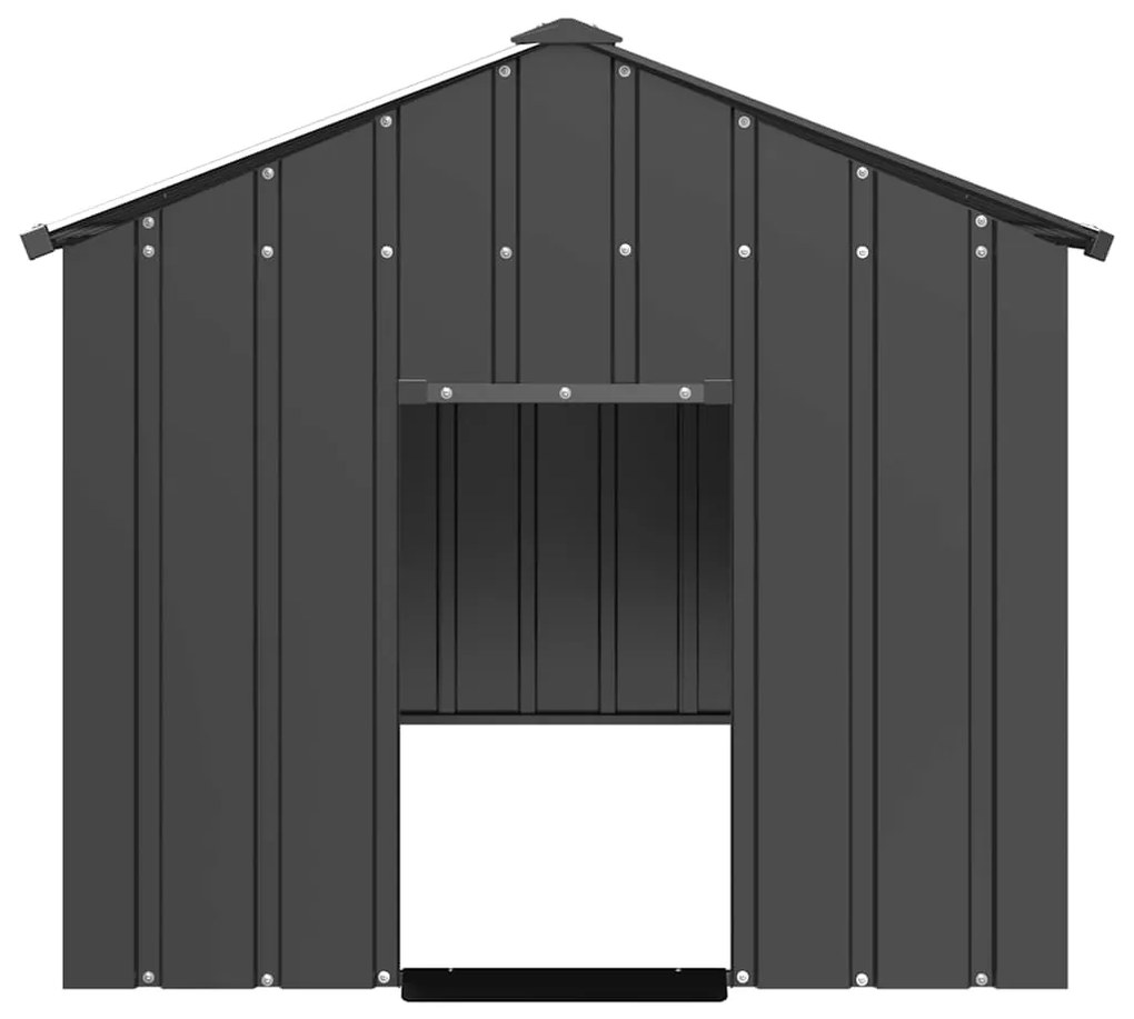 Casota para cães com telhado 114x202x101 cm aço galvanizado
