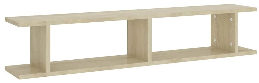 Estantes de parede 2 pcs 105x18x20 cm contrapl. carvalho sonoma