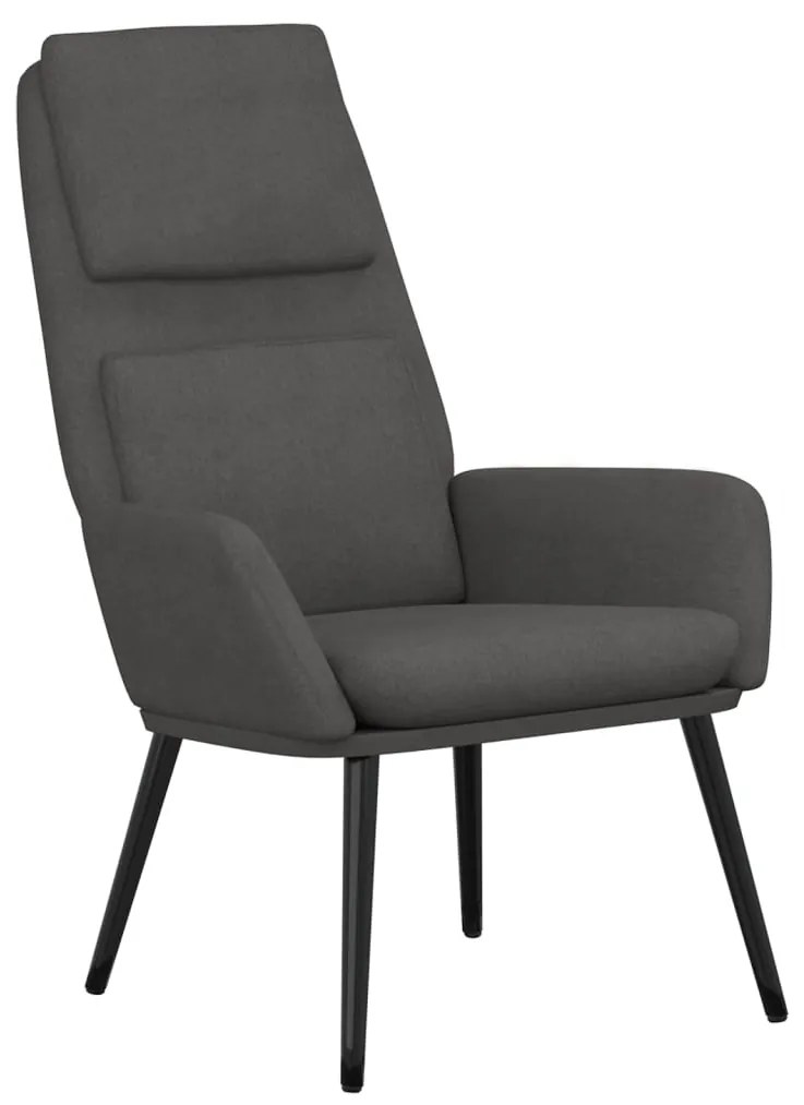 Poltrona Gale de Descanso com Apoio de Pés - Cinzento Escuro - Design