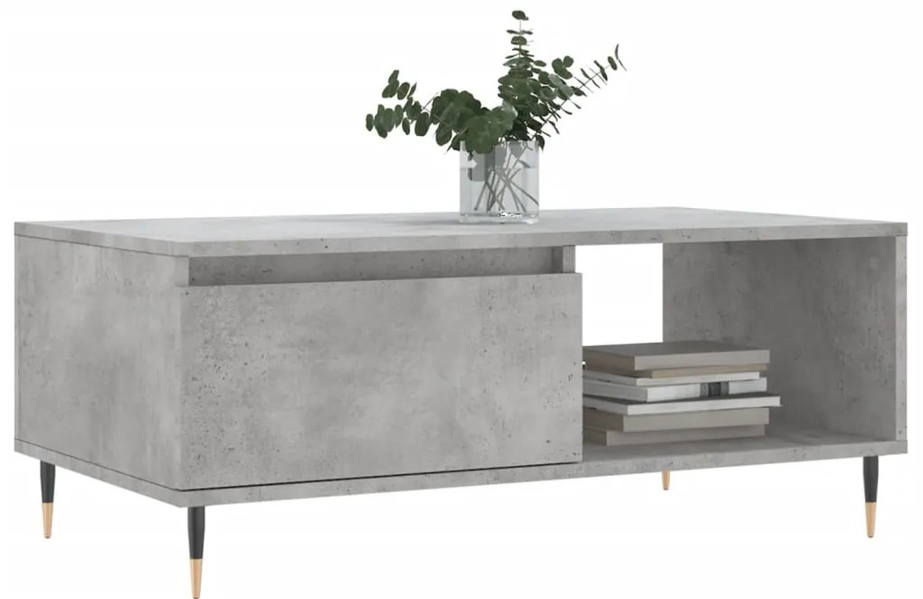 Mesa de centro 90x50x36,5 cm derivados madeira cinzento cimento