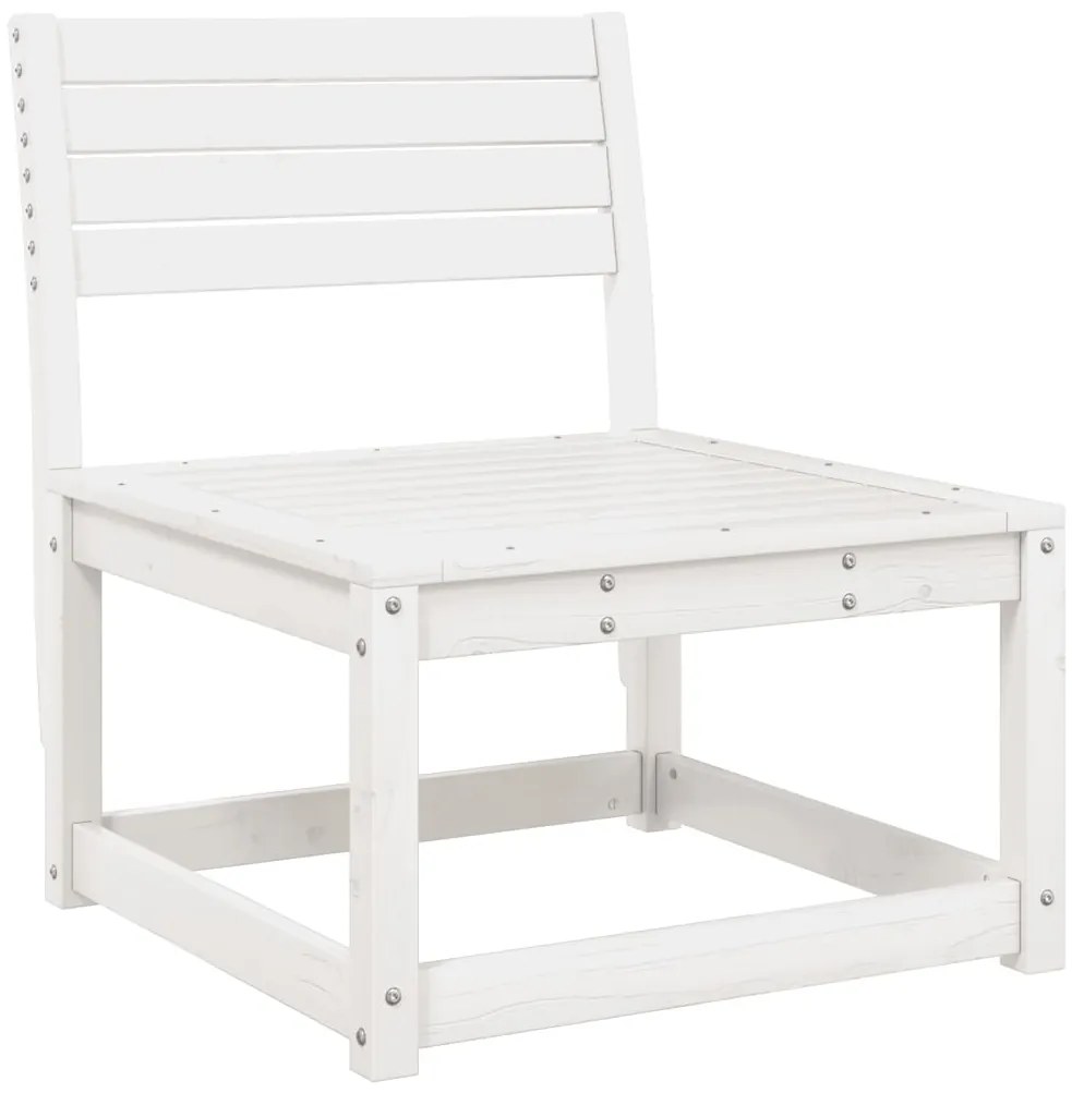 6 pcs conjunto sofás de jardim madeira de pinho maciça branco