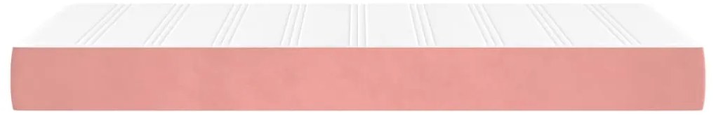 Colchão de molas ensacadas 80x200x20 cm veludo rosa