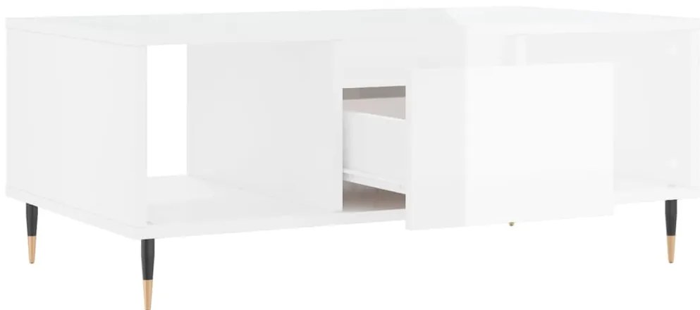 Mesa de centro 90x50x36,5 cm derivados madeira branco brilhante