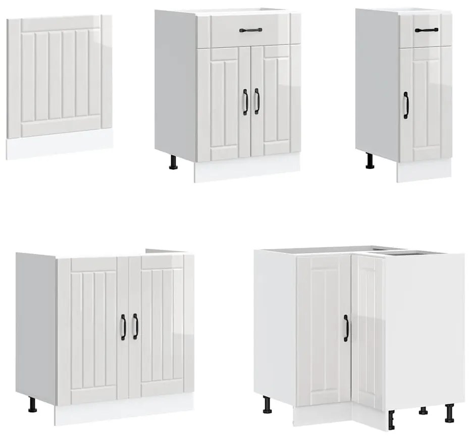 11 peças armário de cozinha conjunto Lucca brilho branco