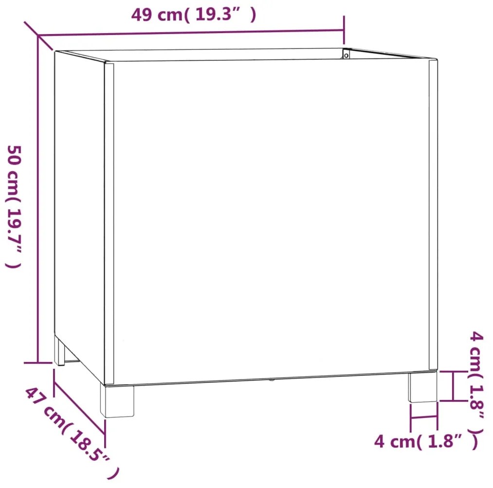 Vaso/floreira com pernas 49x47x50 cm aço corten cor enferrujado