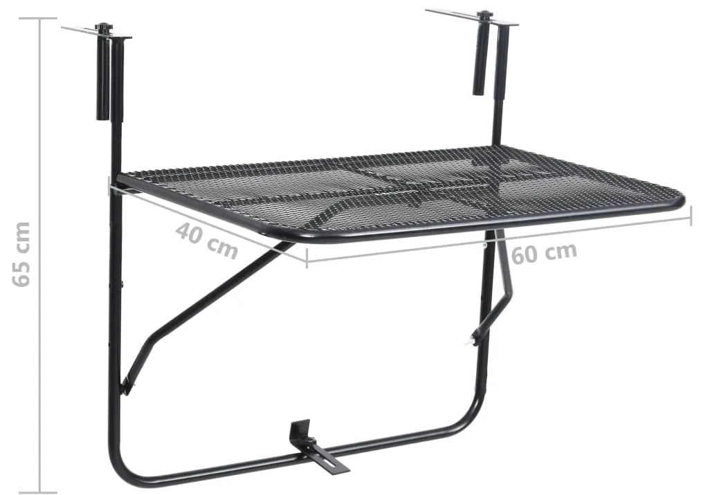 Mesa para varanda 60x40 cm aço preto