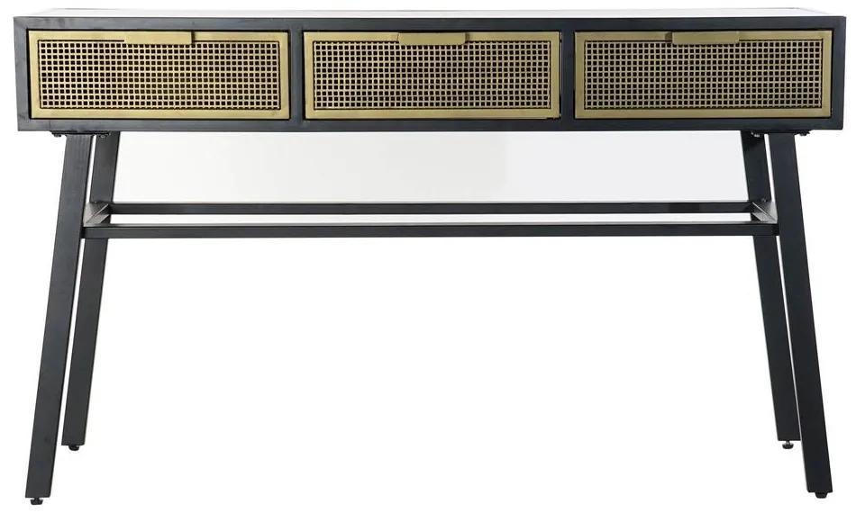 Consola DKD Home Decor Preto Metal Dourado (130 x 42 x 78 cm)