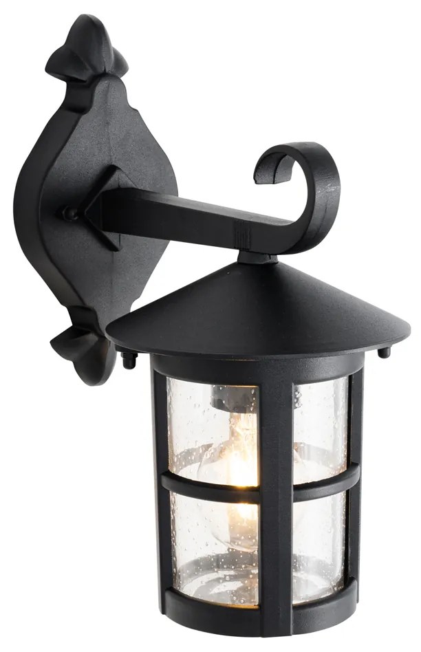 Candeeiro de parede exterior clássico preto IP44 - Herb