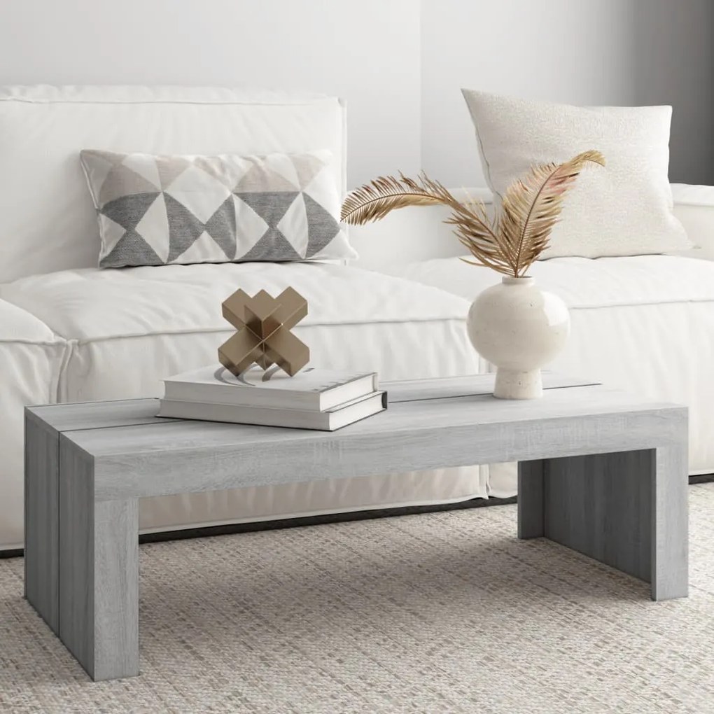 vidaXL Mesa de centro 110x50x35 cm derivados de madeira cinza sonoma