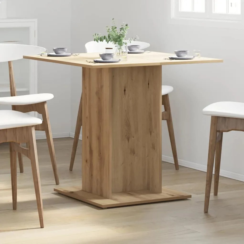 Mesa de jantar 80x80x75 cm derivados madeira carvalho artisiano