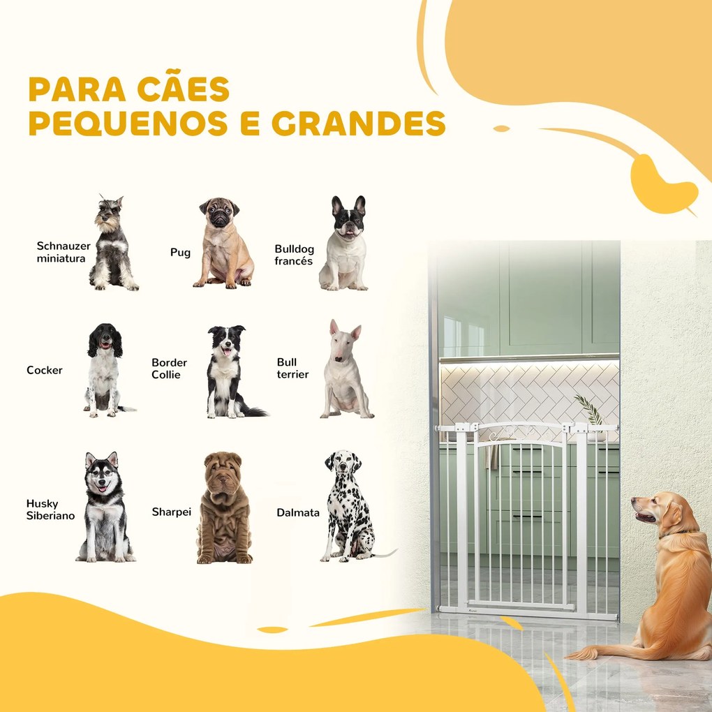 PawHut Barreira de Segurança para Cães Extensível 76-102 cm Barreira p