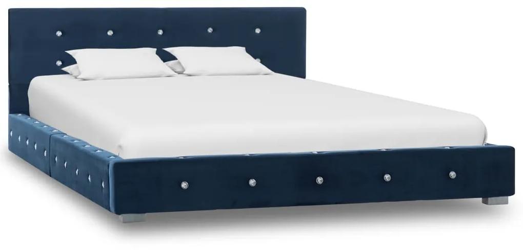 Estrutura de cama 120x200 cm veludo azul