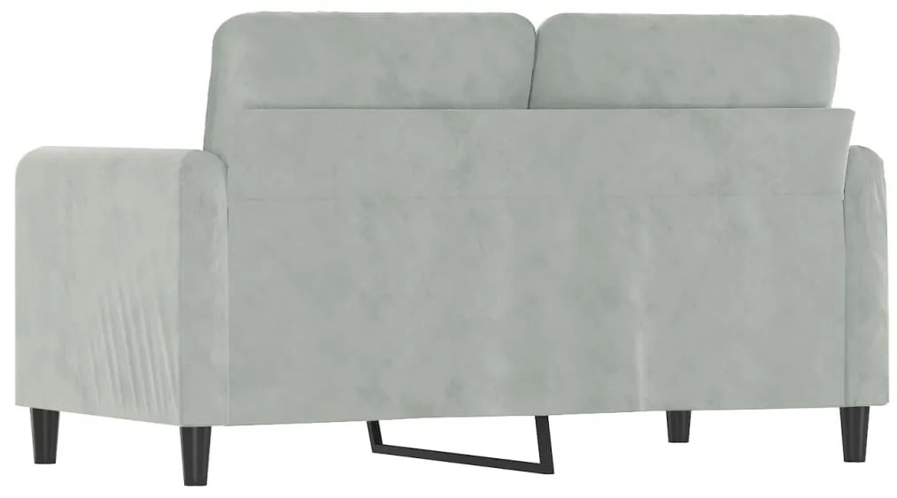 Sofá de 2 lugares 120 cm veludo cinzento-claro