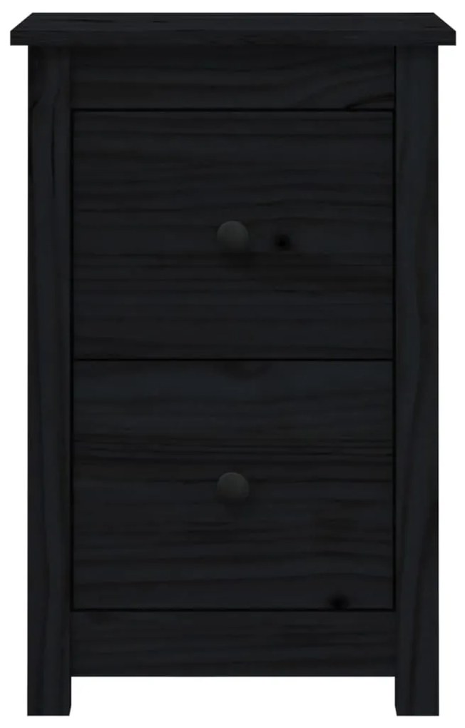 Mesa de cabeceira 40x35x61,5 cm madeira de pinho maciça preto