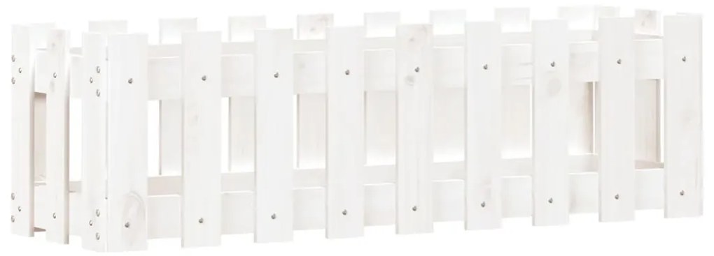 Canteiro elevado design cerca 100x30x30 cm pinho maciço branco