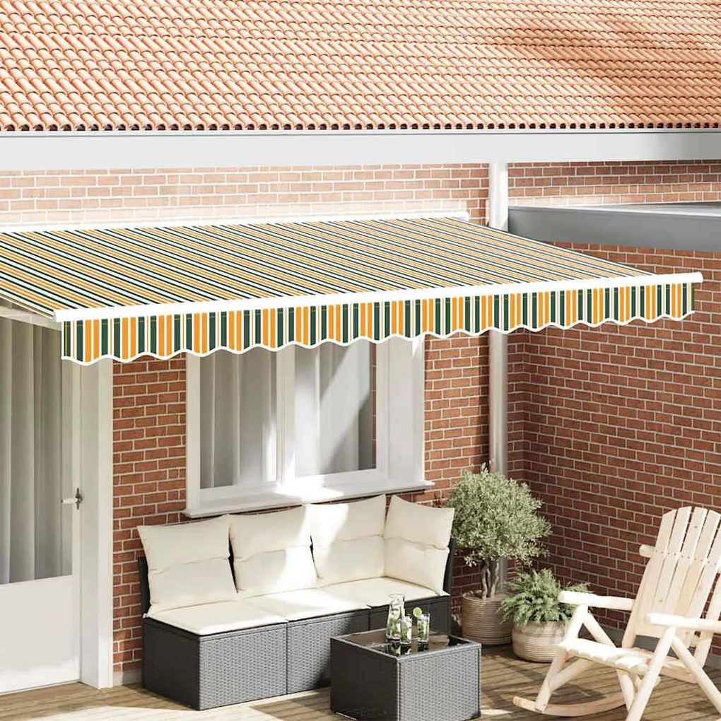 vidaXL Valência de Toldos Verde e amarelo 580 x 20 cm lona