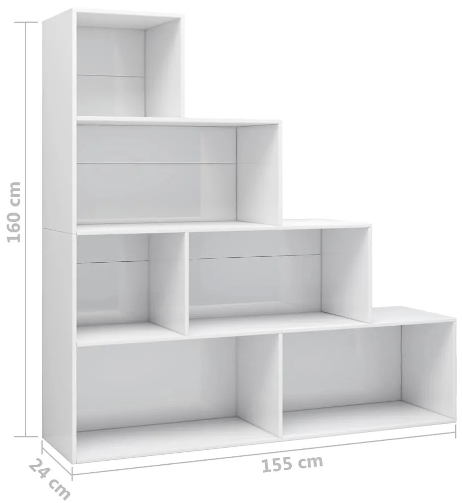 Estante/divisória 155x24x160 cm contraplacado branco brilhante