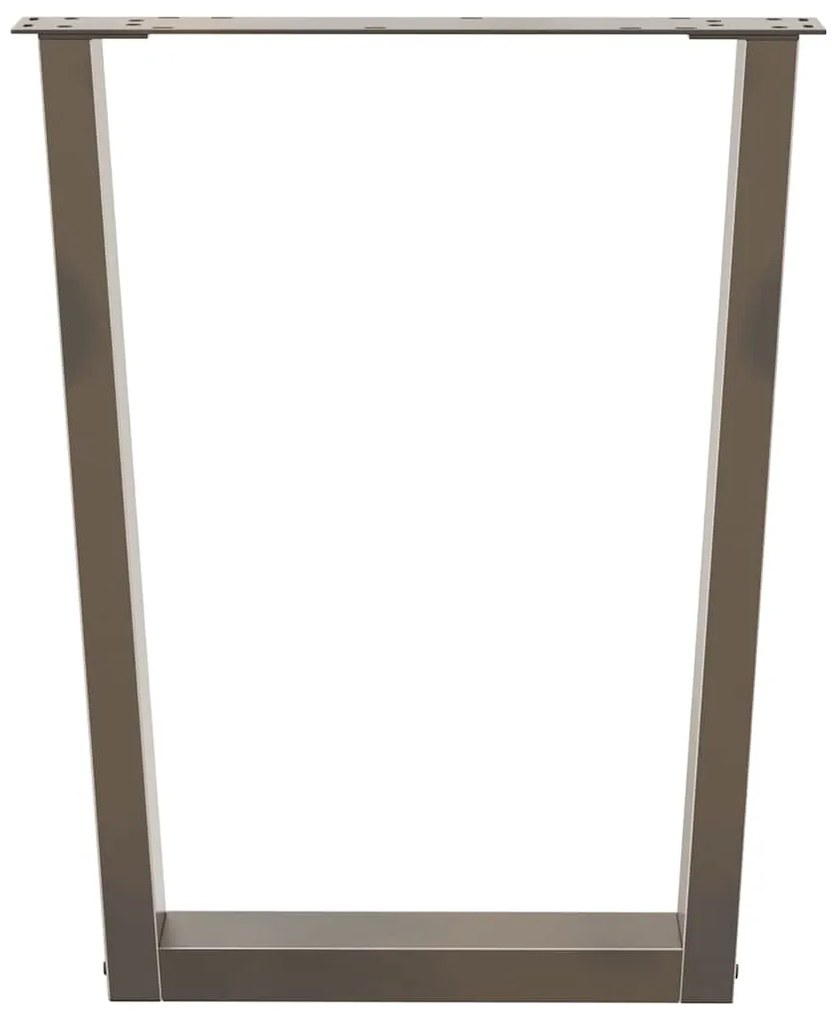 Pés para mesa de jantar em formato de V, 2 peças, aço natural, 60x(72-