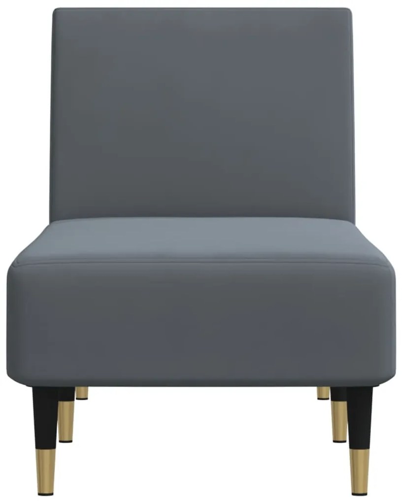 Chaise longue veludo cinzento-escuro