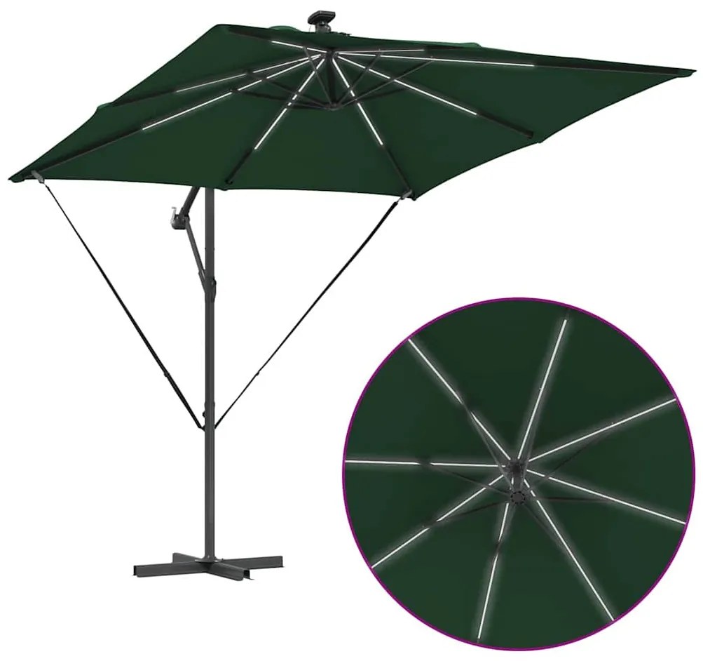 Guarda-sol de Bananeira Cantilever Verde 249 x 249 x 250 cm