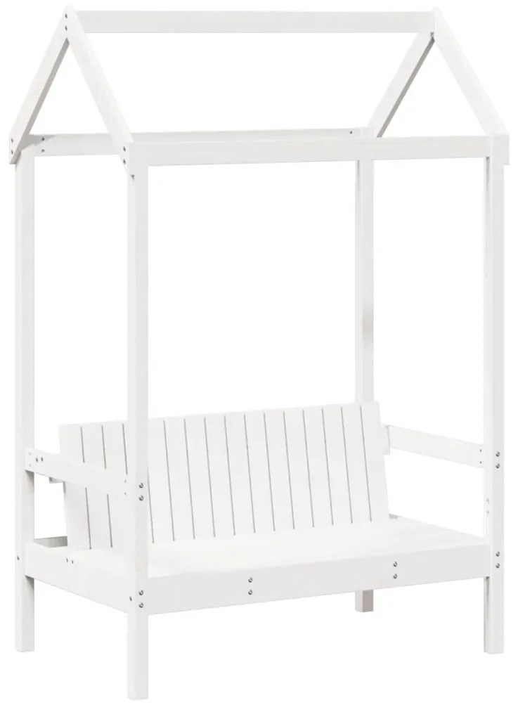 Conj. sofá-cama e banco c/ telhado 90x200cm pinho maciço branco