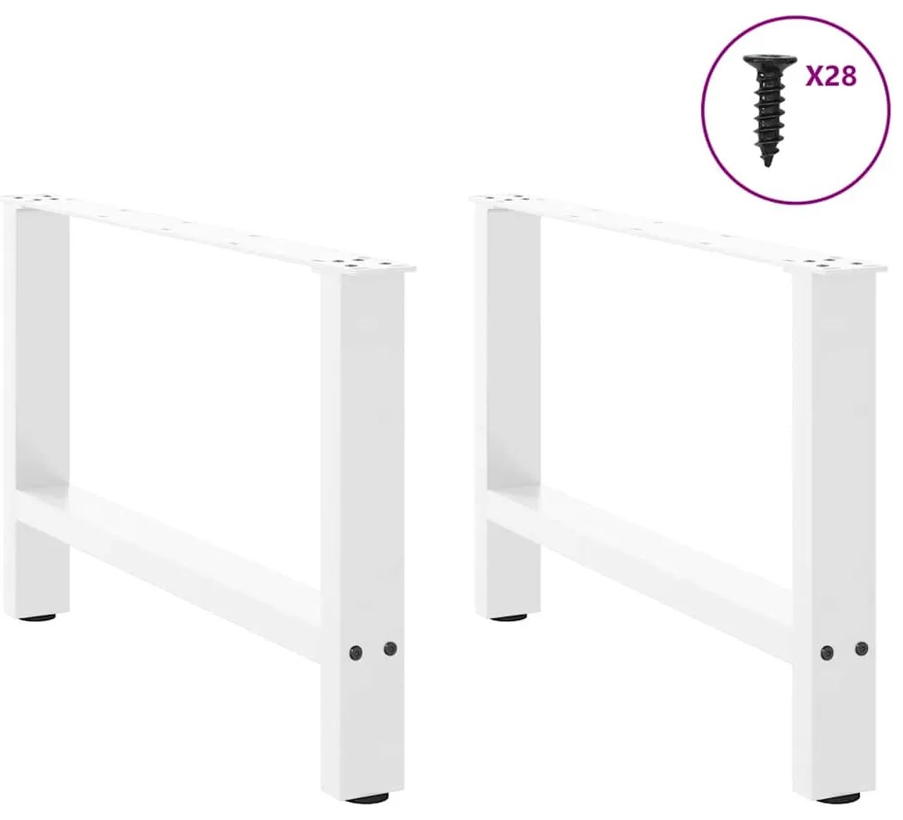 Pés para mesa de centro , brancos, 2 peças, 70x (42-43) cm, aço