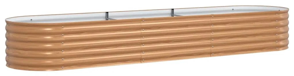 Cama de Jardim Elevada Castanha com Look de Madeira 320x80x44 cm Aço