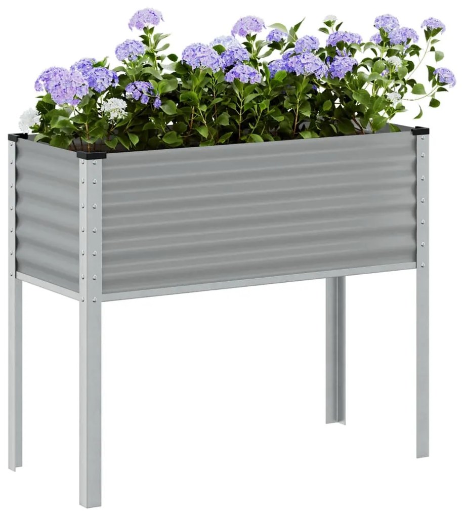vidaXL Vaso/floreira de jardim 100x41x90 cm aço cinzento