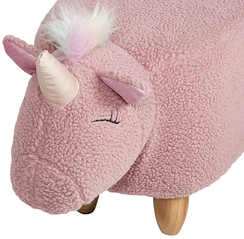 Tamborete em tecido rosa UNICORN Beliani