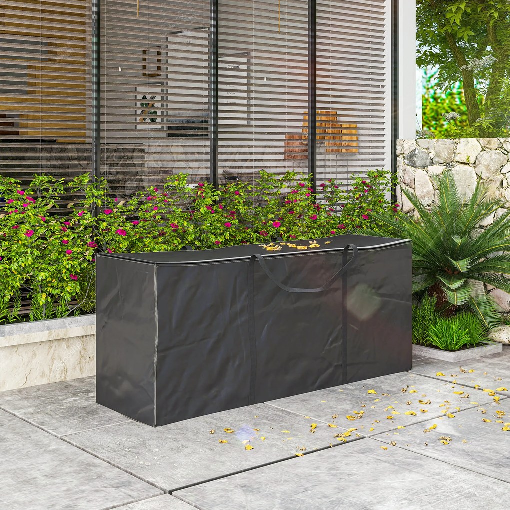 Bolsa de Armazenamento para Almofadas de Jardim Impermeável Bolsa de Arrumação para Árvore de Natal 175x55x75 cm Preto