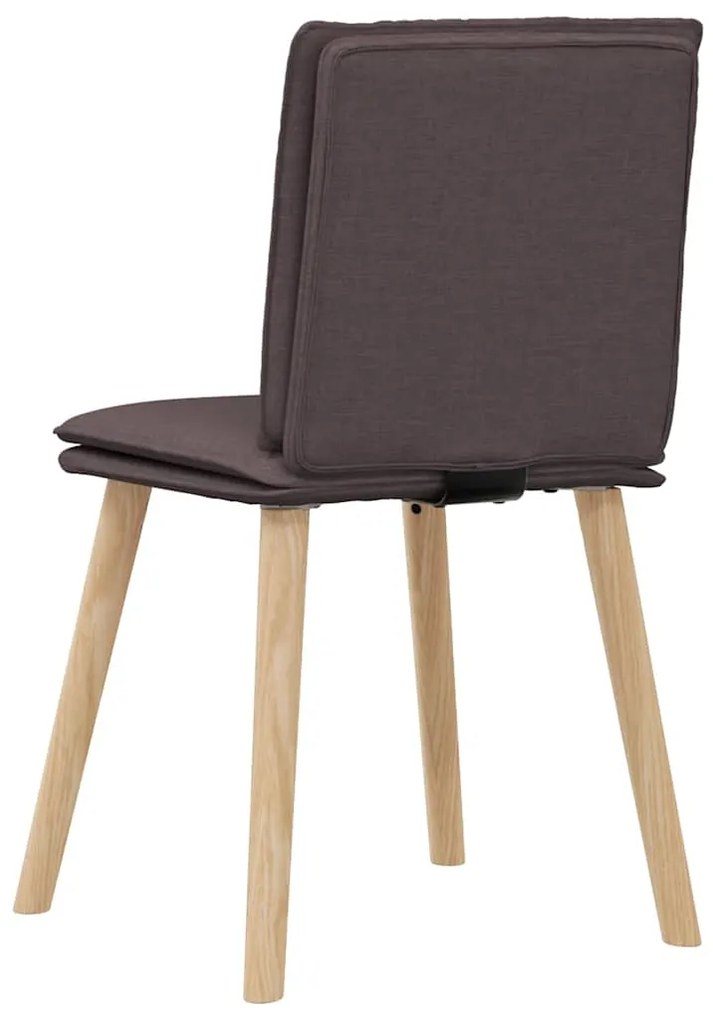 Cadeiras de jantar 4 pcs tecido castanho-escuro
