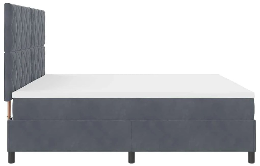 Cama Box Spring com Colchão VidaXL Cinza Escuro 200x200 cm Veludo