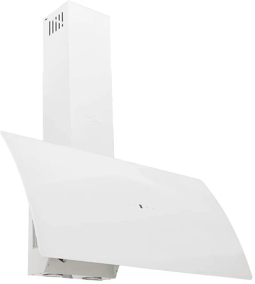Exaustor de parede 90 cm aço e vidro temperado branco