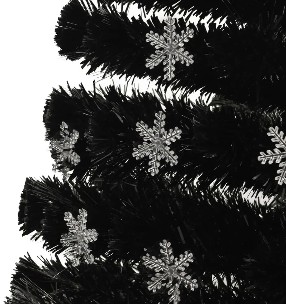 Árvore de Natal com flocos de neve LED 240 cm fibra ótica preto