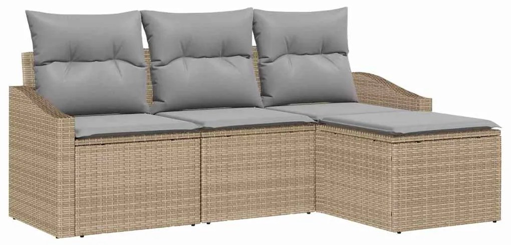 Conjunto de Sofás de Jardim 4 Peças com Cadeiras em Rattan Sintético B