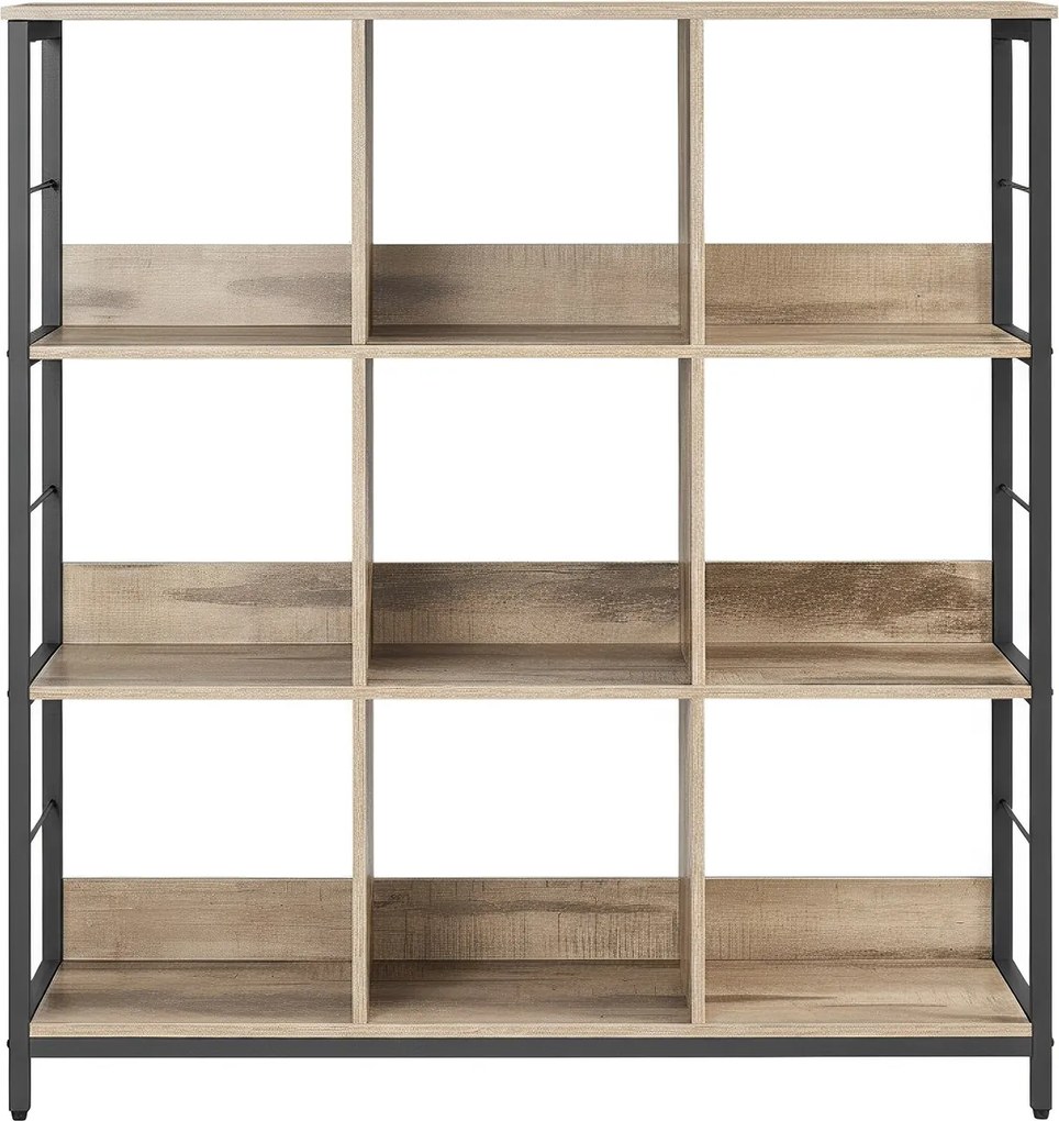 Estante para livros com 9 compartimentos 100 x 30 x 103,1 cm, castanho-preto