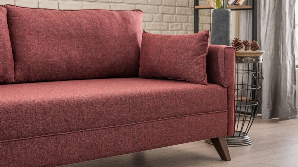 Sofá de Canto Bella – Vermelho Claret – 275x85x165 cm