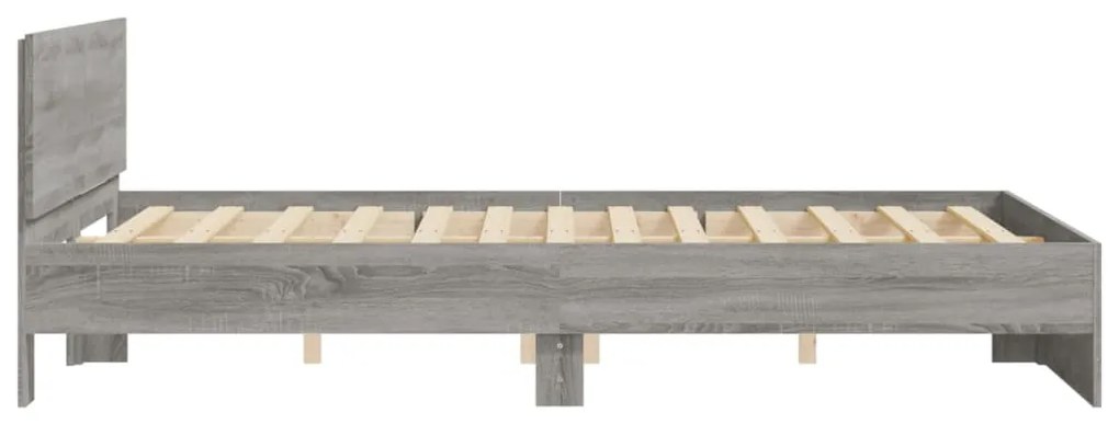 Estrutura de cama com cabeceira 150x200 cm cinzento sonoma