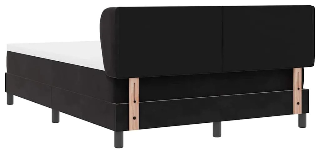 Cama Box Spring com Colchão vidaXL Preta 140x190 cm de Veludo