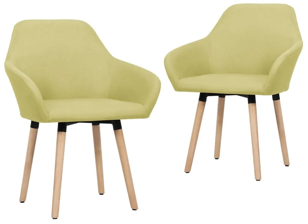 vidaXL Cadeiras de jantar 2 pcs tecido verde