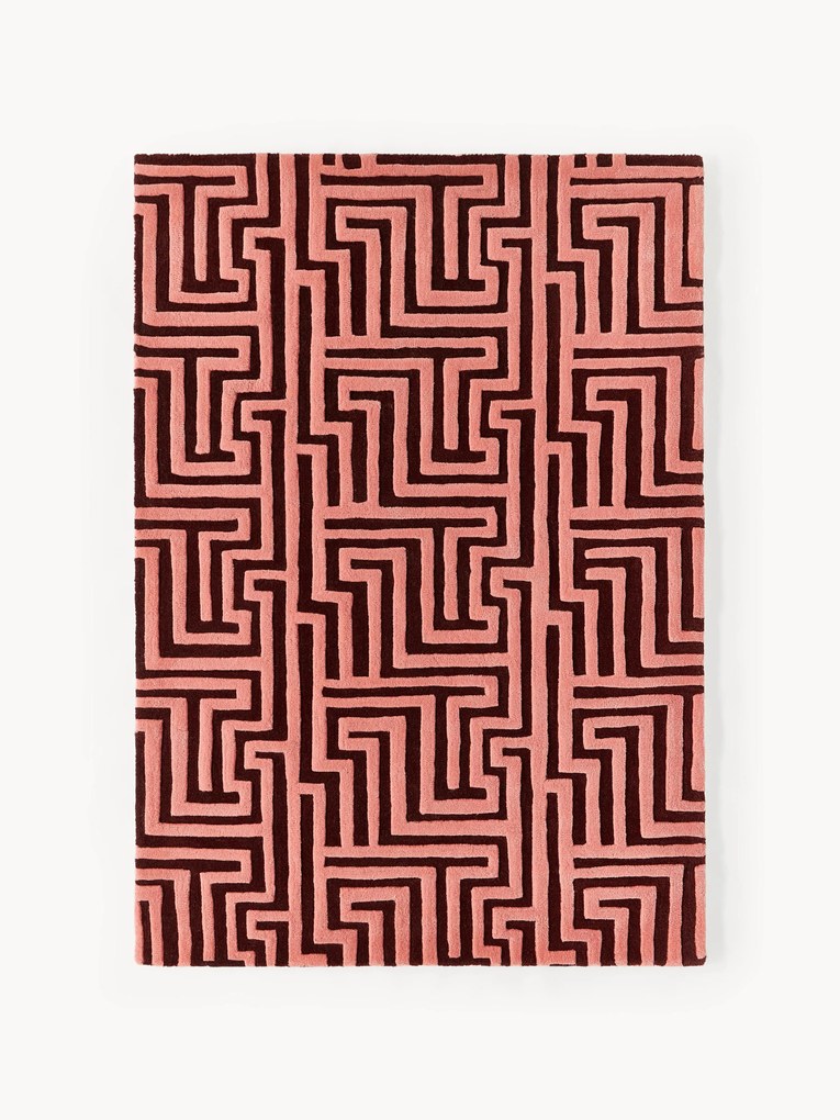 Tapete em lã artesanal com relevo Monty