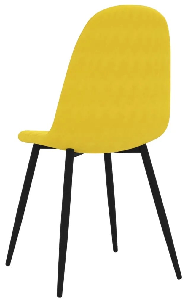 Cadeiras de jantar 4 pcs veludo amarelo mostarda