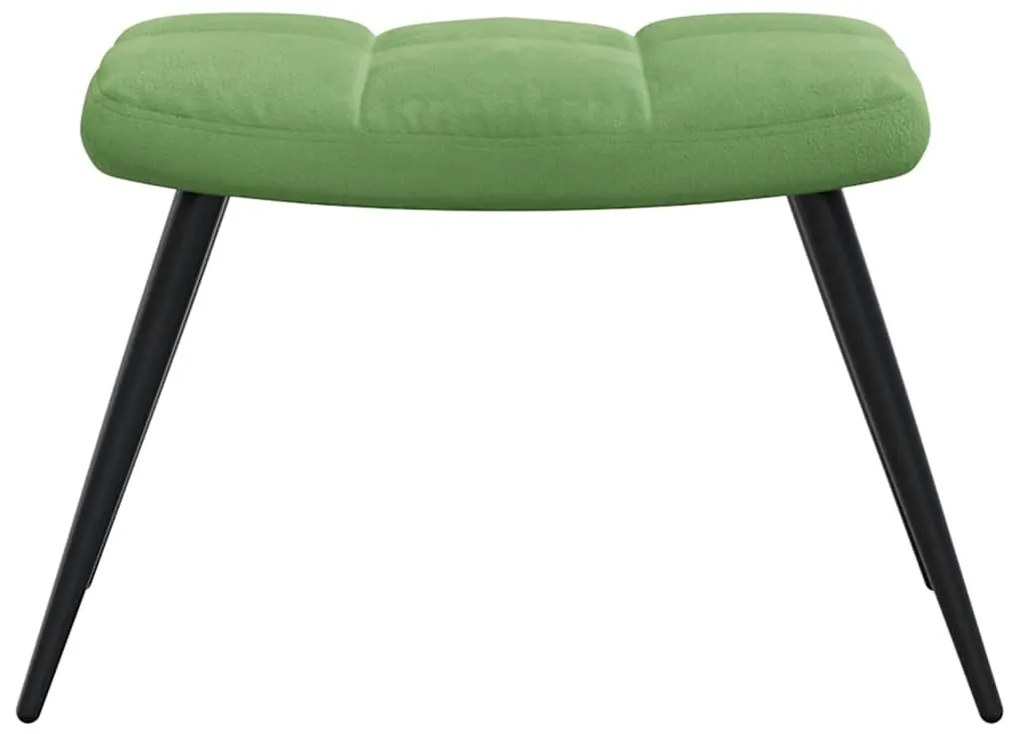 Cadeira de descanso com banco veludo verde-claro