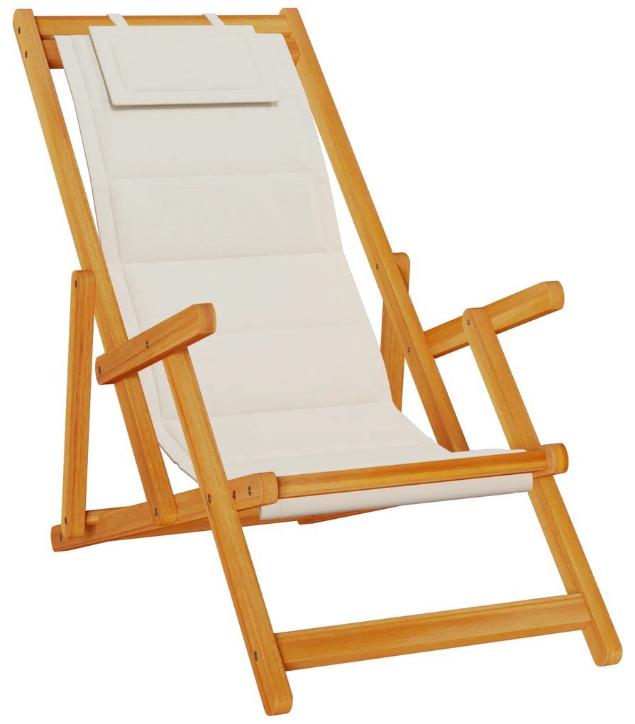 Cadeiras de Praia Dobráveis vidaXL 2 pcs Cinzento Claro em Madeira de