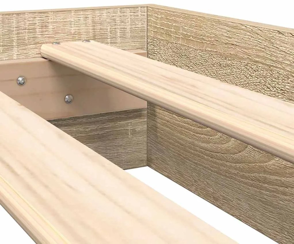 Cama Estante Carvalho Sonoma 75 x 190 cm em Madeira Projetada